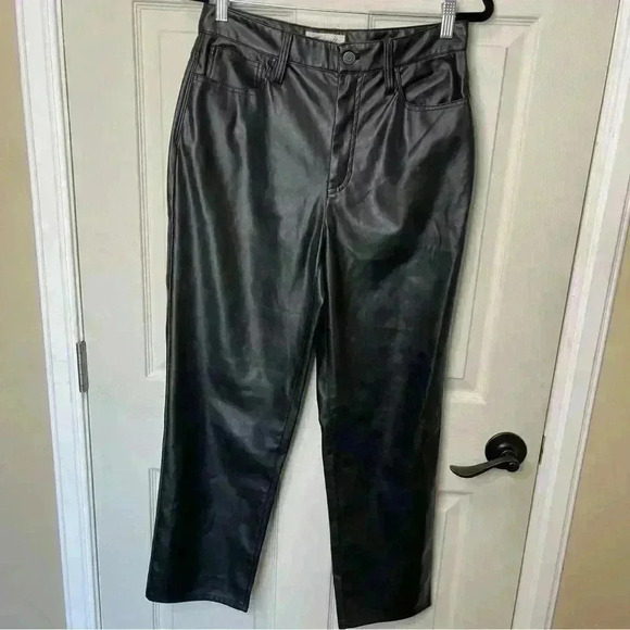 Madewell The Perfect Vintage Straight Jean: Faux Leather Edition Sz 29 - Picture 1 of 8